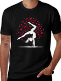 Gymnast Heart Tee - Black Cotton Blend Shirt