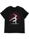 Gymnast Heart Tee - Black Cotton Blend Shirt