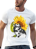 Sunflower Cat Graphic T-Shirt