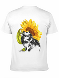 Sunflower Cat Graphic T-Shirt