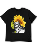 Sunflower Cat Graphic T-Shirt
