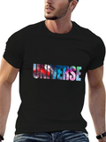 Universe Galaxy Print Black T-Shirt
