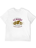 Mens Black Classic Cafe Racer Graphic T-Shirt