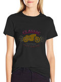 Mens Black Classic Cafe Racer Graphic T-Shirt
