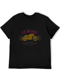 Mens Black Classic Cafe Racer Graphic T-Shirt