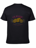 Mens Black Classic Cafe Racer Graphic T-Shirt