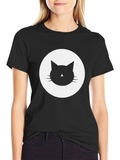 Cool Cat Graphic Tee - Black