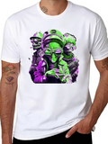 Retro Alien Crew Black T-Shirt