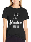 Adventure Begins Black Graphic Tee