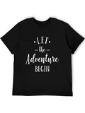 Adventure Begins Black Graphic Tee