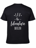 Adventure Begins Black Graphic Tee