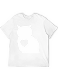 Owl Heart Graphic Tee - Black Unisex T-Shirt