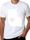 Owl Heart Graphic Tee - Black Unisex T-Shirt