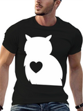 Owl Heart Graphic Tee - Black Unisex T-Shirt