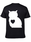Owl Heart Graphic Tee - Black Unisex T-Shirt