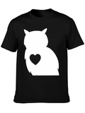 Owl Heart Graphic Tee - Black Unisex T-Shirt