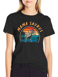 Mama Saurus T-Shirt - Retro Dinosaur Tee