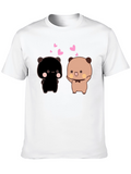 Cute Bear Couple T-Shirt - Black