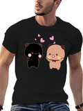 Cute Bear Couple T-Shirt - Black