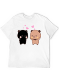 Cute Bear Couple T-Shirt - Black