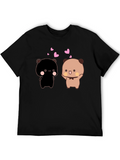 Cute Bear Couple T-Shirt - Black