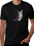 Wolf Graphic T-Shirt - Black Crew Neck Tee