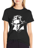 Beethoven Portrait Black T-Shirt