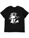 Beethoven Portrait Black T-Shirt