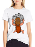 Atlas Caveman Cartoon Graphic T-Shirt