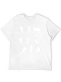 Football Player Silhouette Black T-Shirt