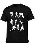 Football Player Silhouette Black T-Shirt