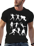 Football Player Silhouette Black T-Shirt
