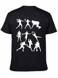 Football Player Silhouette Black T-Shirt