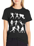Football Player Silhouette Black T-Shirt