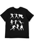 Football Player Silhouette Black T-Shirt
