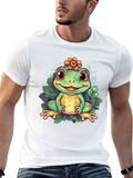 Cute Frog Graphic T-Shirt - Mens Black Tee