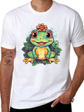 Cute Frog Graphic T-Shirt - Mens Black Tee