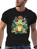 Cute Frog Graphic T-Shirt - Mens Black Tee