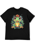 Cute Frog Graphic T-Shirt - Mens Black Tee