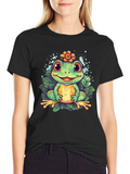 Cute Frog Graphic T-Shirt - Mens Black Tee