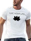 Live Your Life Maple Leaf Black T-Shirt