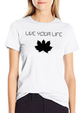 Live Your Life Maple Leaf Black T-Shirt