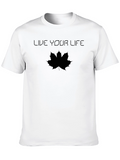 Live Your Life Maple Leaf Black T-Shirt