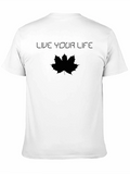 Live Your Life Maple Leaf Black T-Shirt