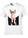 Sphynx Cat Pocket T-Shirt - Quirky Graphic Tee