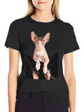 Sphynx Cat Pocket T-Shirt - Quirky Graphic Tee