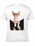 Sphynx Cat Pocket T-Shirt - Quirky Graphic Tee