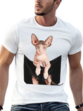 Sphynx Cat Pocket T-Shirt - Quirky Graphic Tee