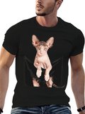 Sphynx Cat Pocket T-Shirt - Quirky Graphic Tee