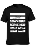 Stripped Tree Graphic Tee - Black
